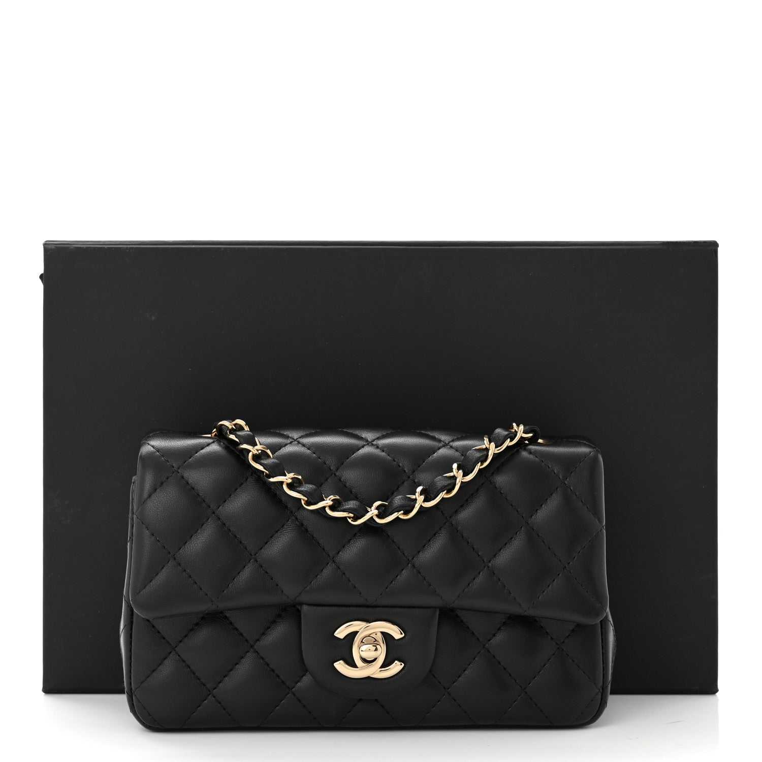 Chanel Lambskin Quilted Mini Rectangular Flap Black 11 of 11