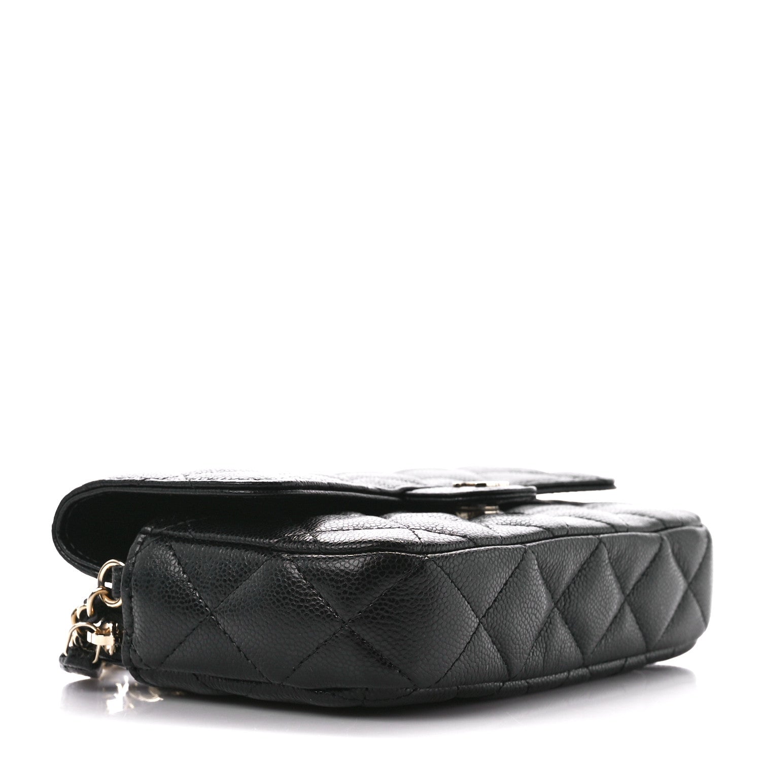 Chanel Caviar Quilted Flap Phone Holder With Chain Black 4 of 13