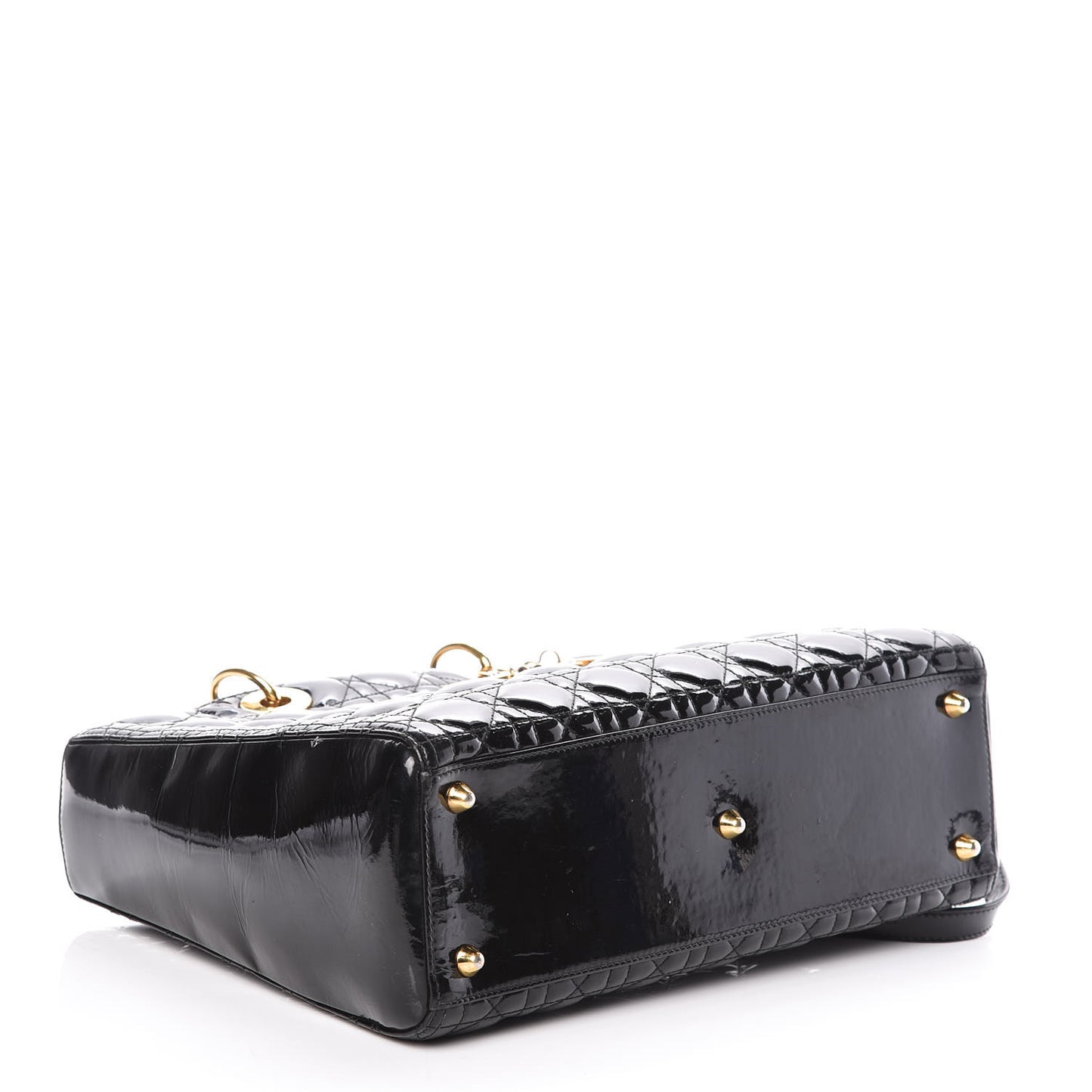 Patent Cannage Large Lady Dior Black