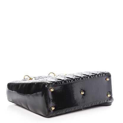 Christian Dior Patent Cannage Large Lady Dior Black 4 of 10