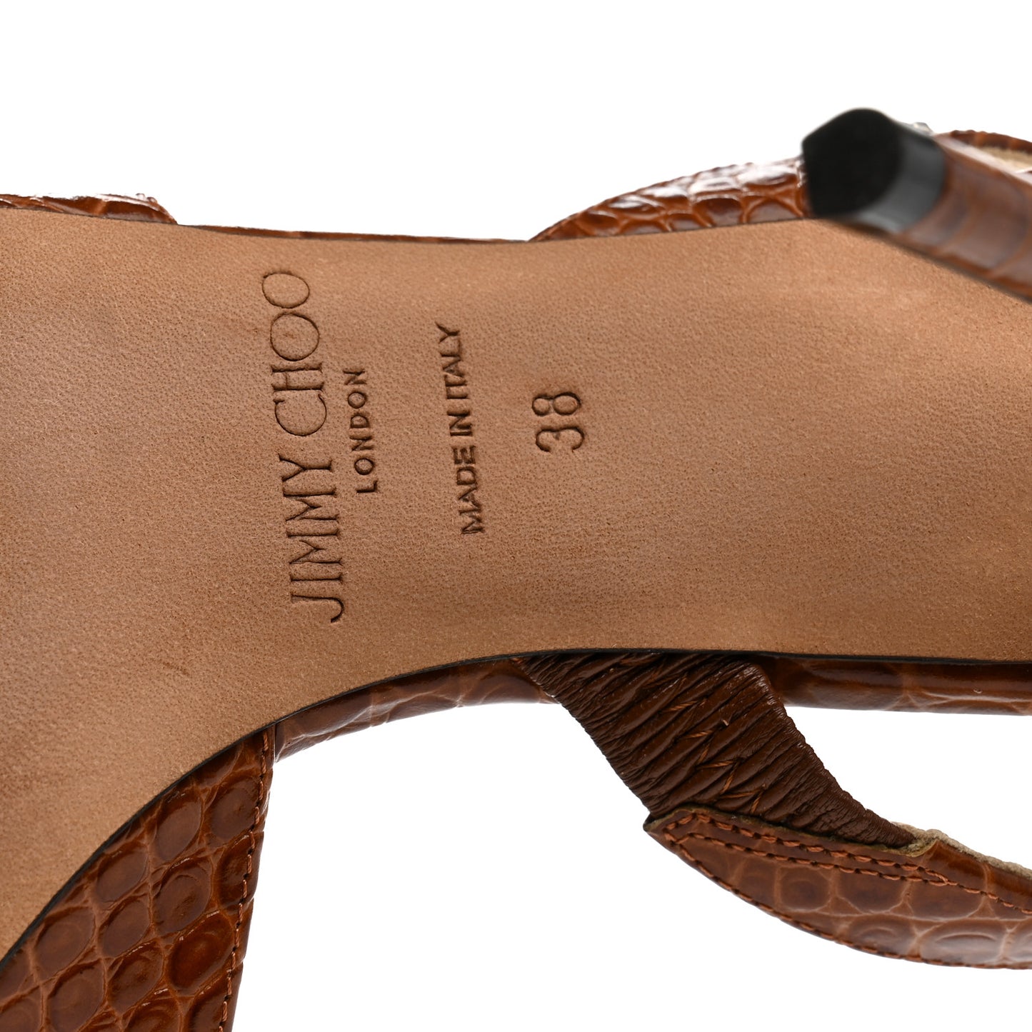 Calfskin Crocodile Embossed Thandi 65 Slingback Pumps 38 Cuoio