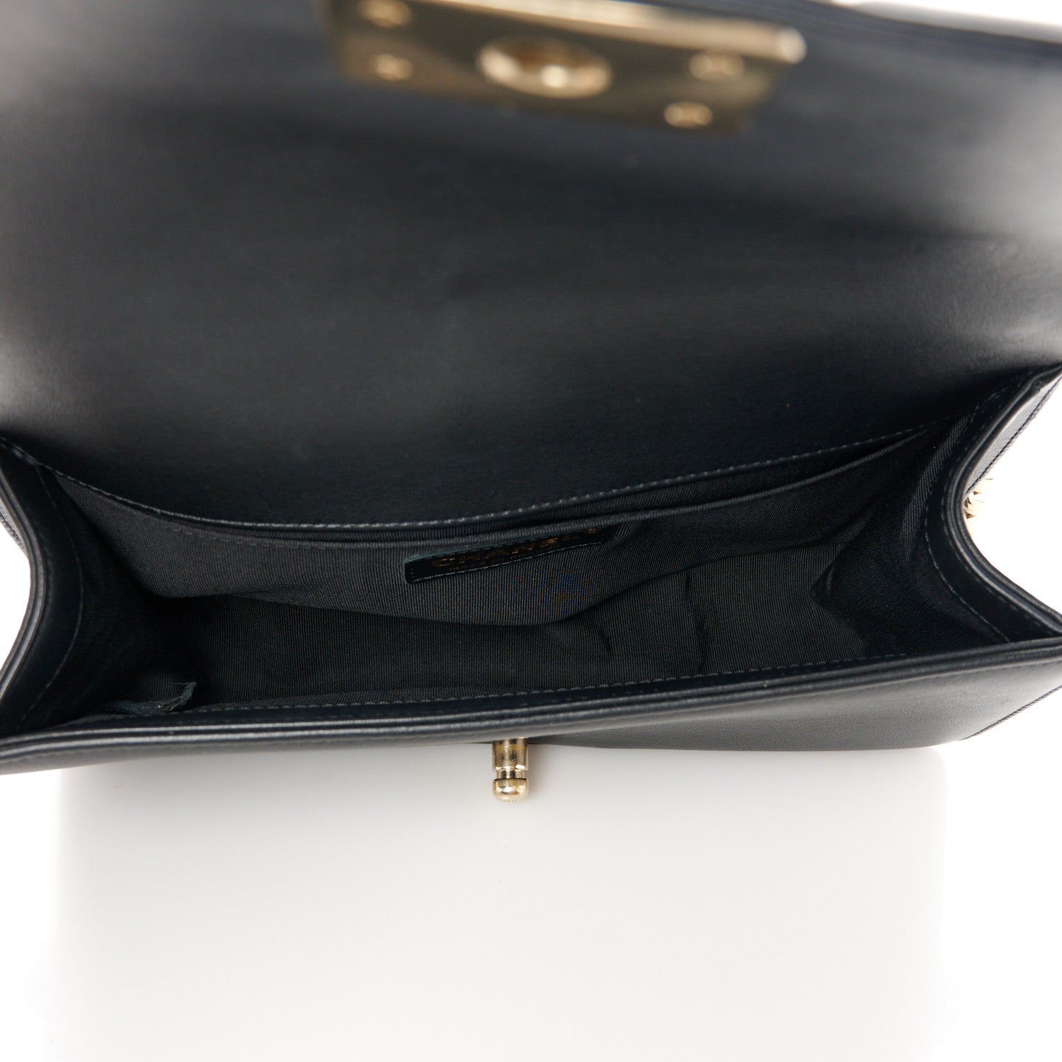 Chanel Calfskin Chevron Quilted Medium Boy Flap Black 5 of 10