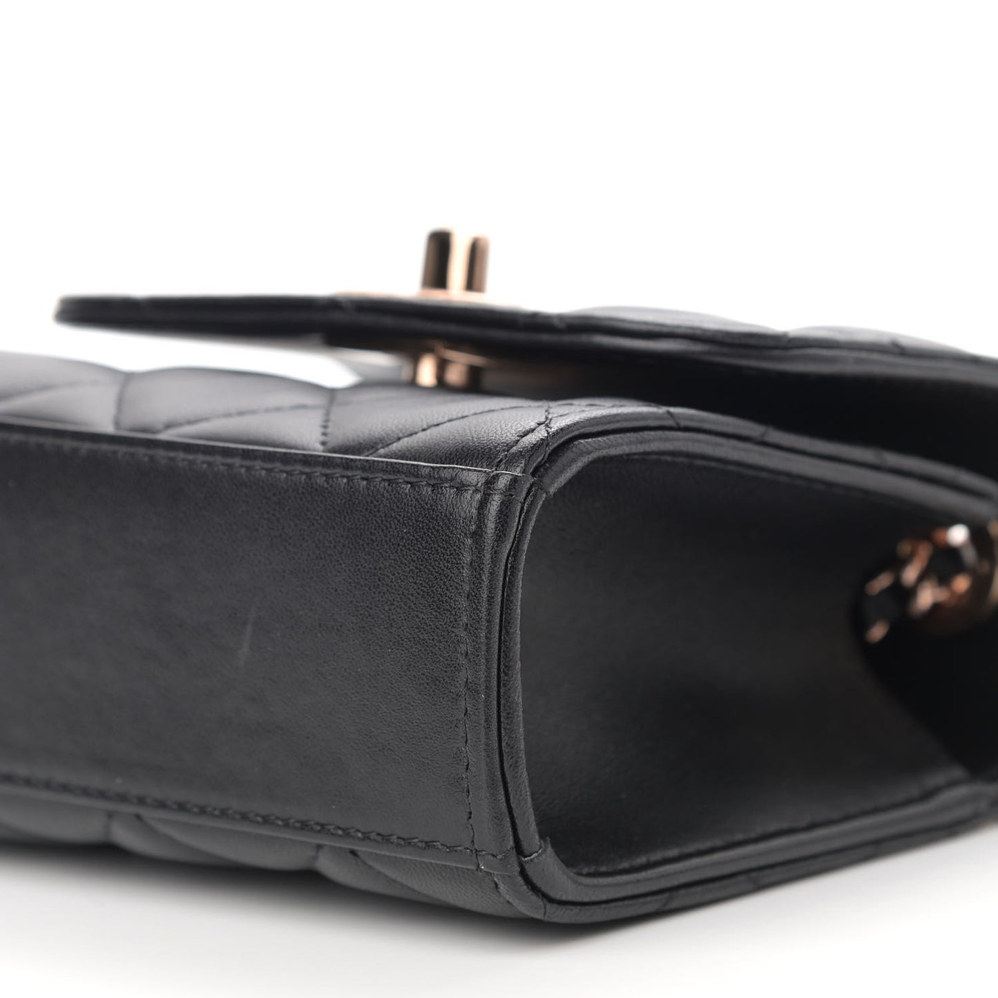 Lambskin Quilted Mini Trendy CC Clutch With Chain Black