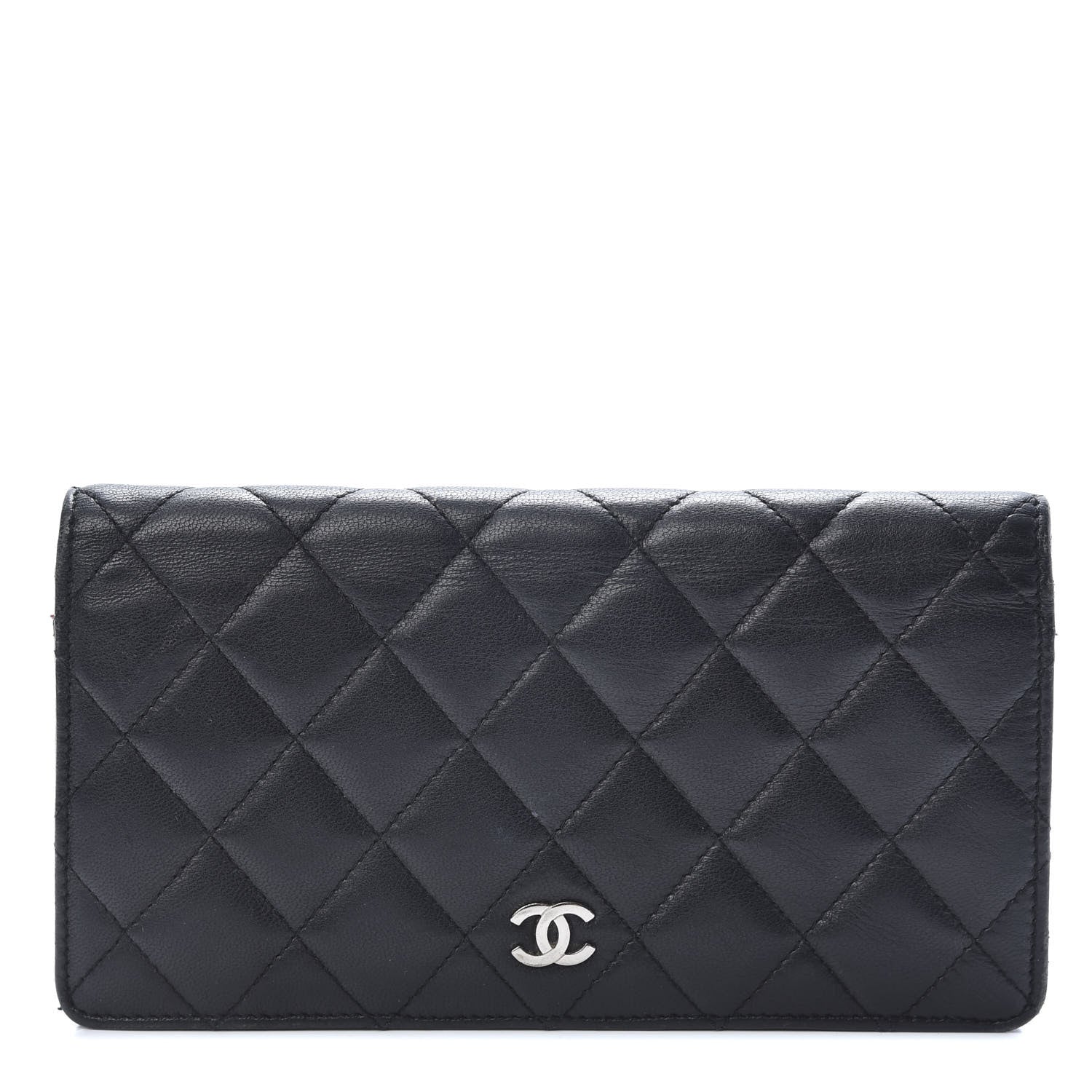 Chanel Lambskin Quilted Yen Wallet Black 1 of 14