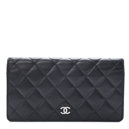 Chanel Lambskin Quilted Yen Wallet Black 1 of 14