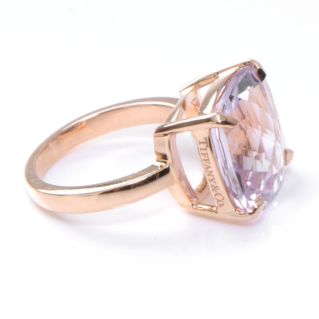 18K Rose Gold Amethyst Sparklers Cocktail Ring 52 6