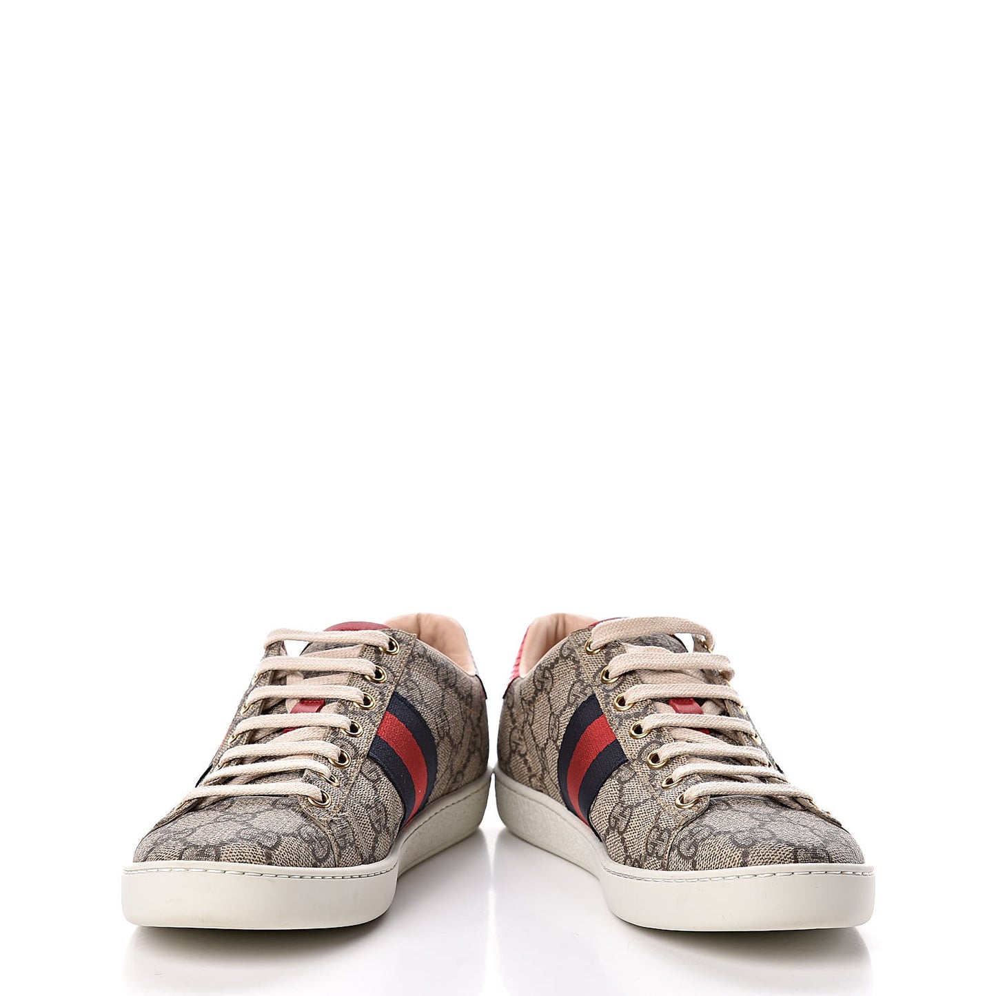 GG Supreme Monogram Womens Ace Low-Top Sneaker 37 Beige