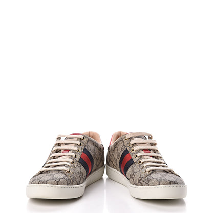 Gucci GG Supreme Monogram Womens Ace Low-Top Sneaker 37 Beige 5 of 13