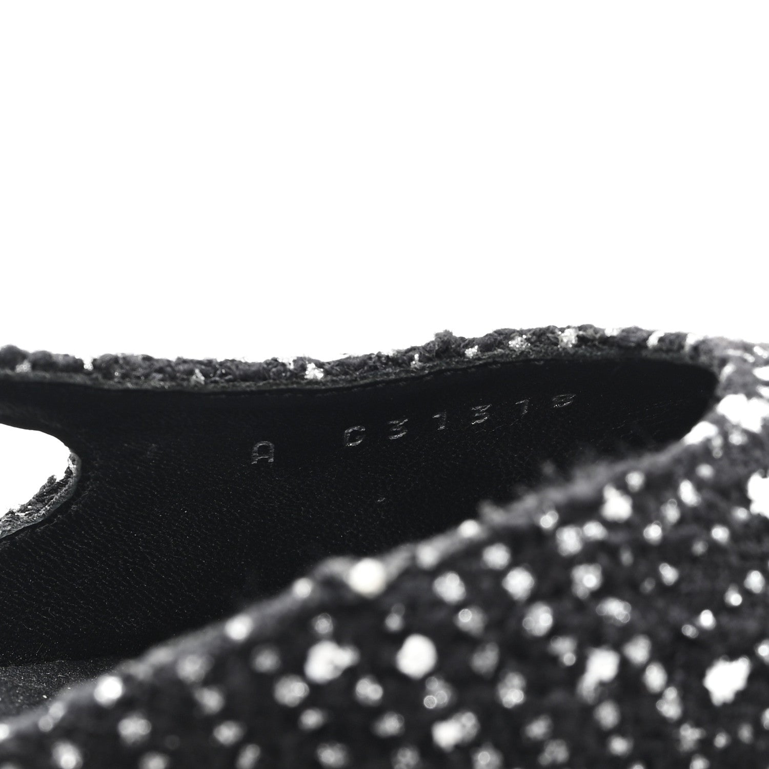 Chanel Tweed Polkadot Grosgrain Cap Toe CC Slingback Pumps 36 Black White Silver 9 of 9
