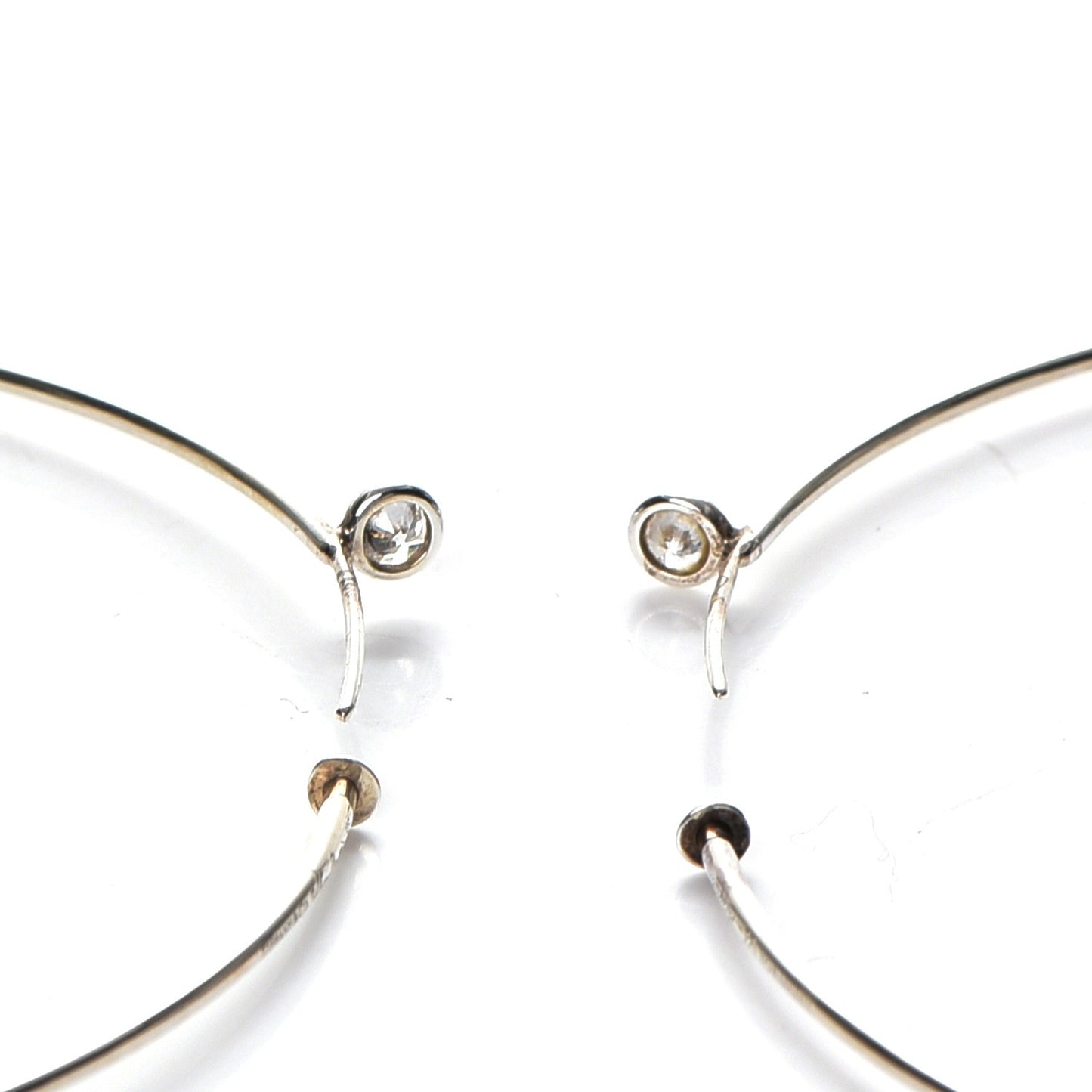 Sterling Silver Diamond XL Elsa Peretti Hoop Earrings