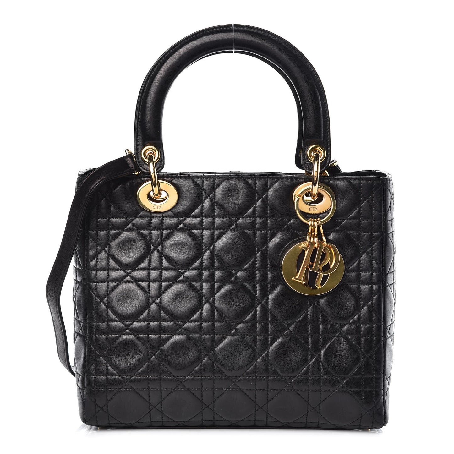 Lambskin Cannage Medium Lady Dior Black