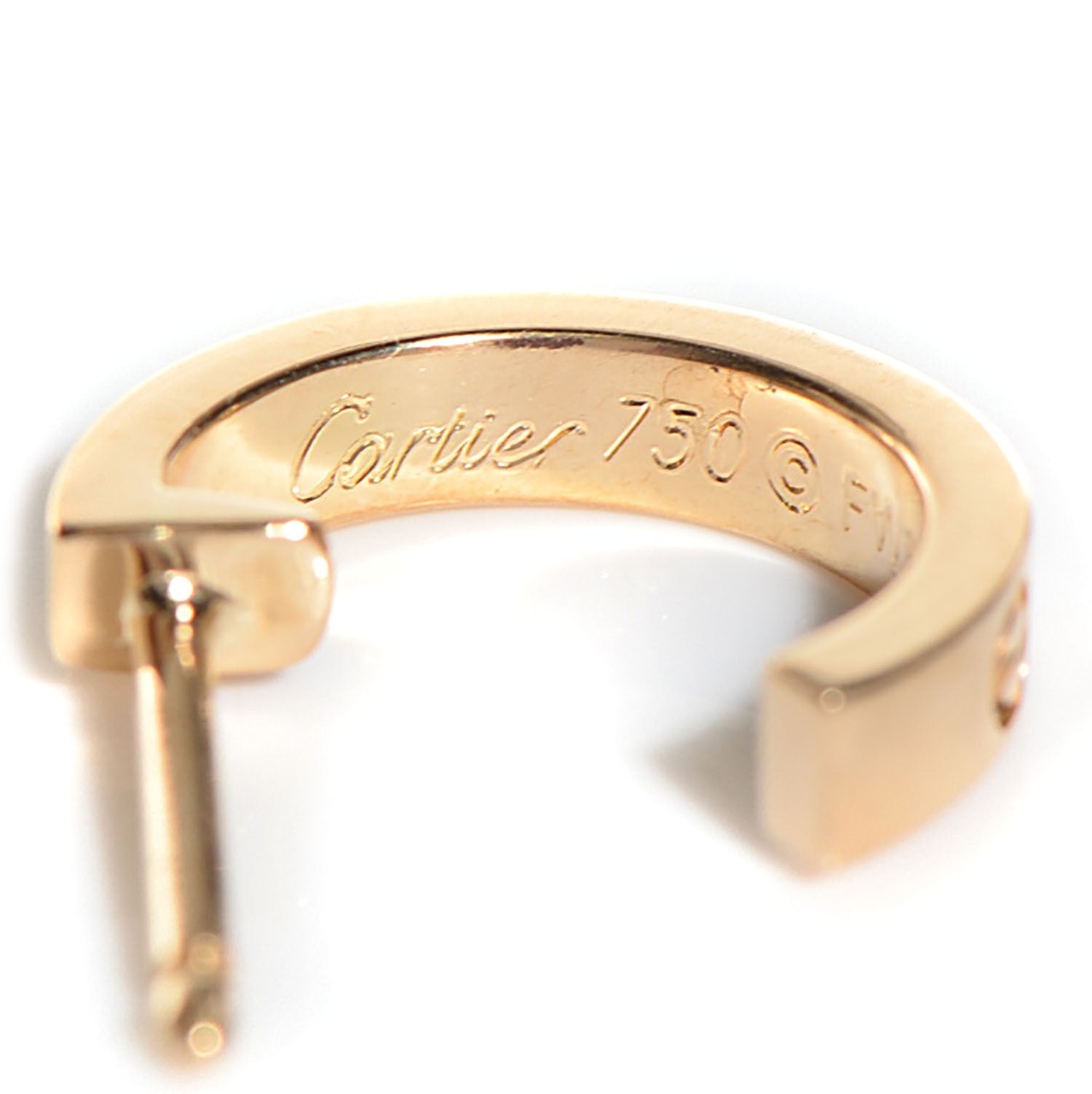 Cartier 18K Yellow Gold Small LOVE Hoop Earrings 3 of 5