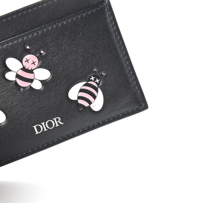 Christian Dior x KAWS Calfskin Bee Card Holder Pink Black 9 of 10