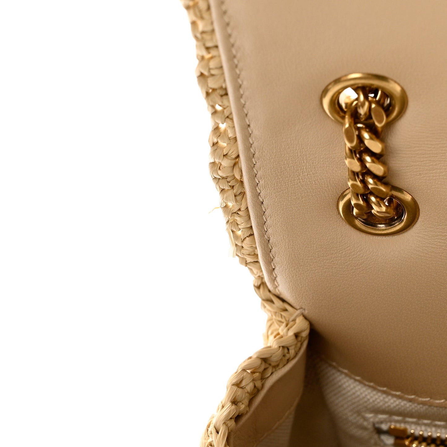 Raffia Monogram Medium Jamie Natural Avorio