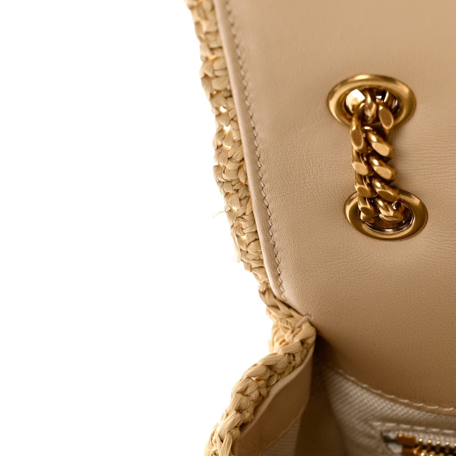 Saint Laurent Raffia Monogram Medium Jamie Natural Avorio 12 of 14