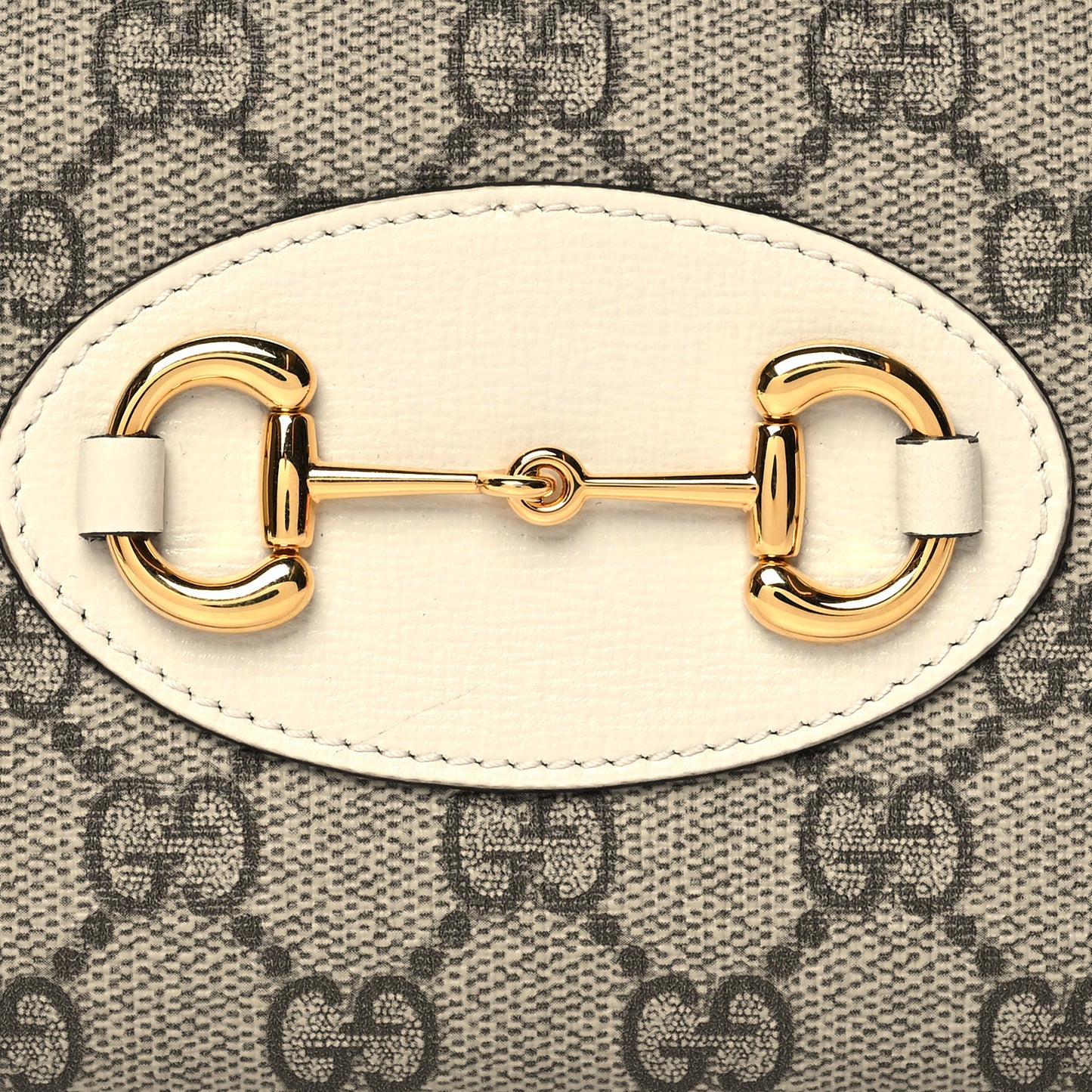 GG Supreme Monogram Azalea Calfskin Horsebit 1955 Zip Around Wallet Beige Ebony Mystic White