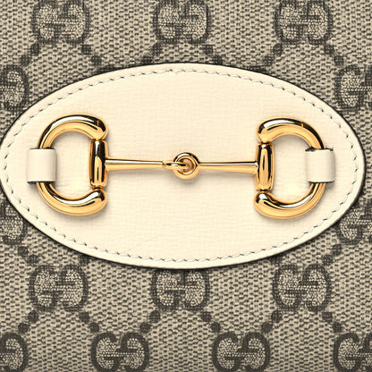 Gucci GG Supreme Monogram Azalea Calfskin Horsebit 1955 Zip Around Wallet Beige Ebony Mystic White 7 of 9