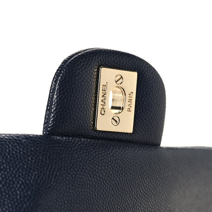 Chanel Caviar Quilted Medium Double Flap Navy Navy 7 of 12