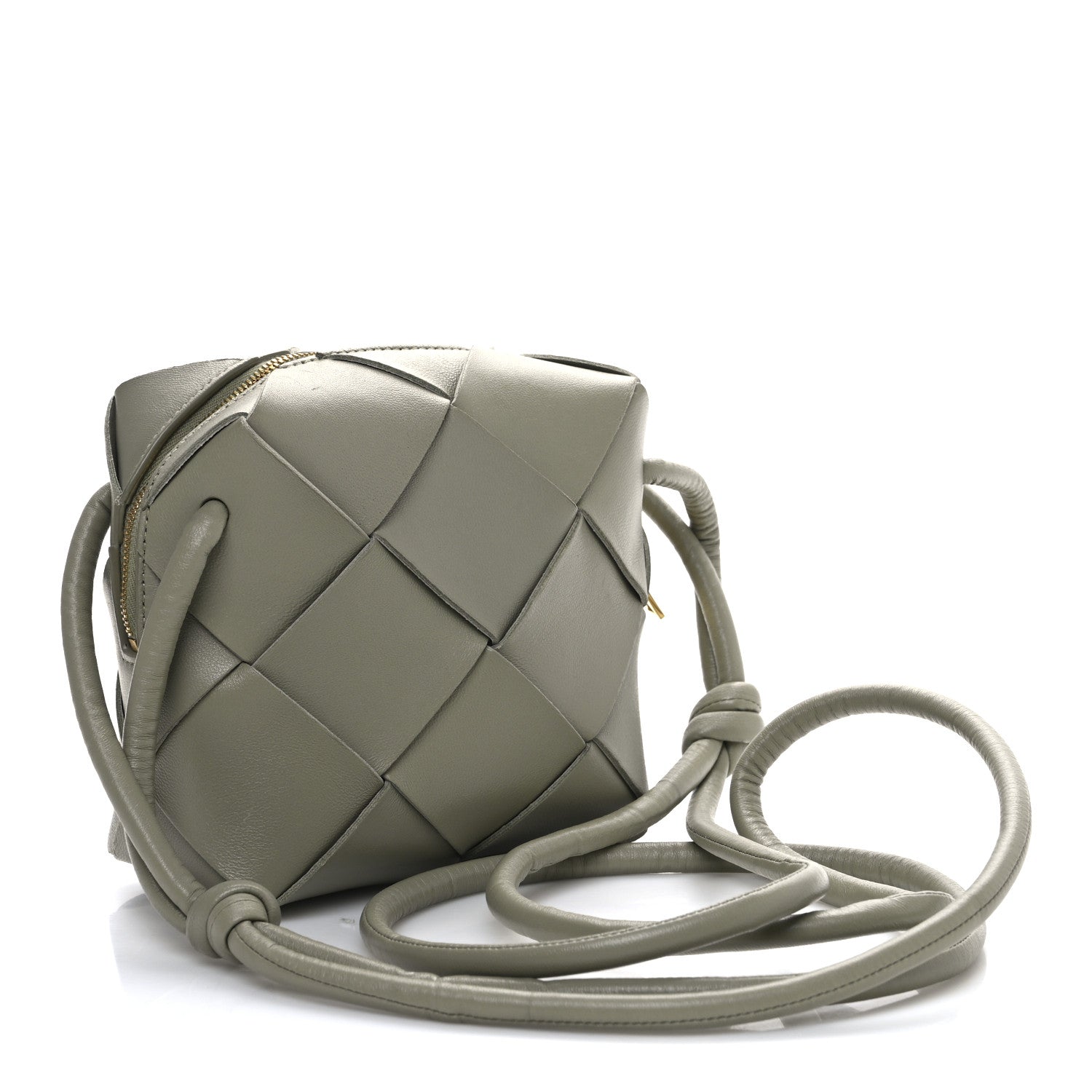 Bottega Veneta Lambskin Maxi Intrecciato Mini Cassette Camera Bag Travertine 3 of 11