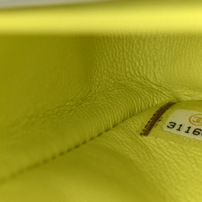 Chanel Lambskin Quilted Medium Double Flap Yellow 6 of 12