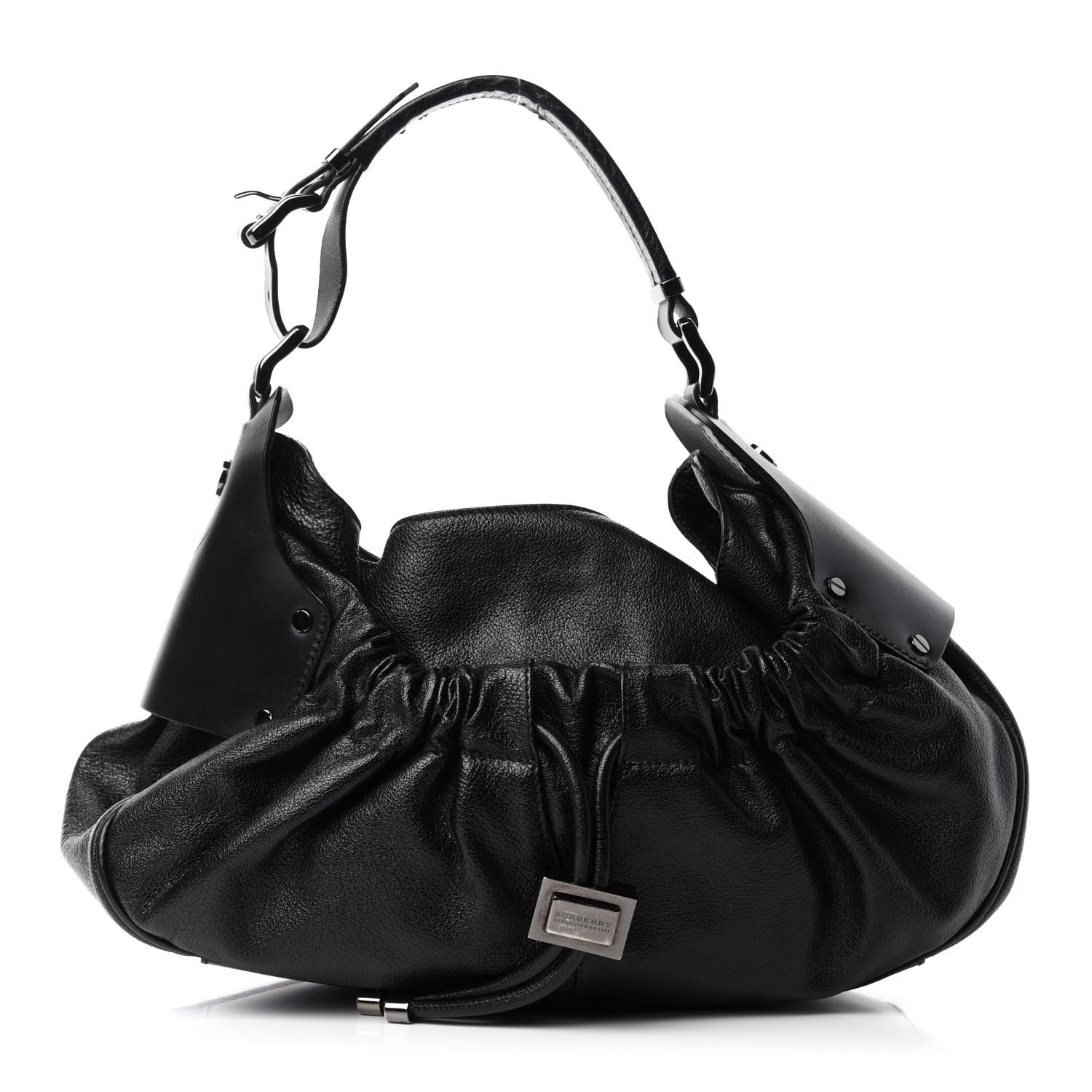 Burberry Calfskin Warrior Hobo Black 1 of 18