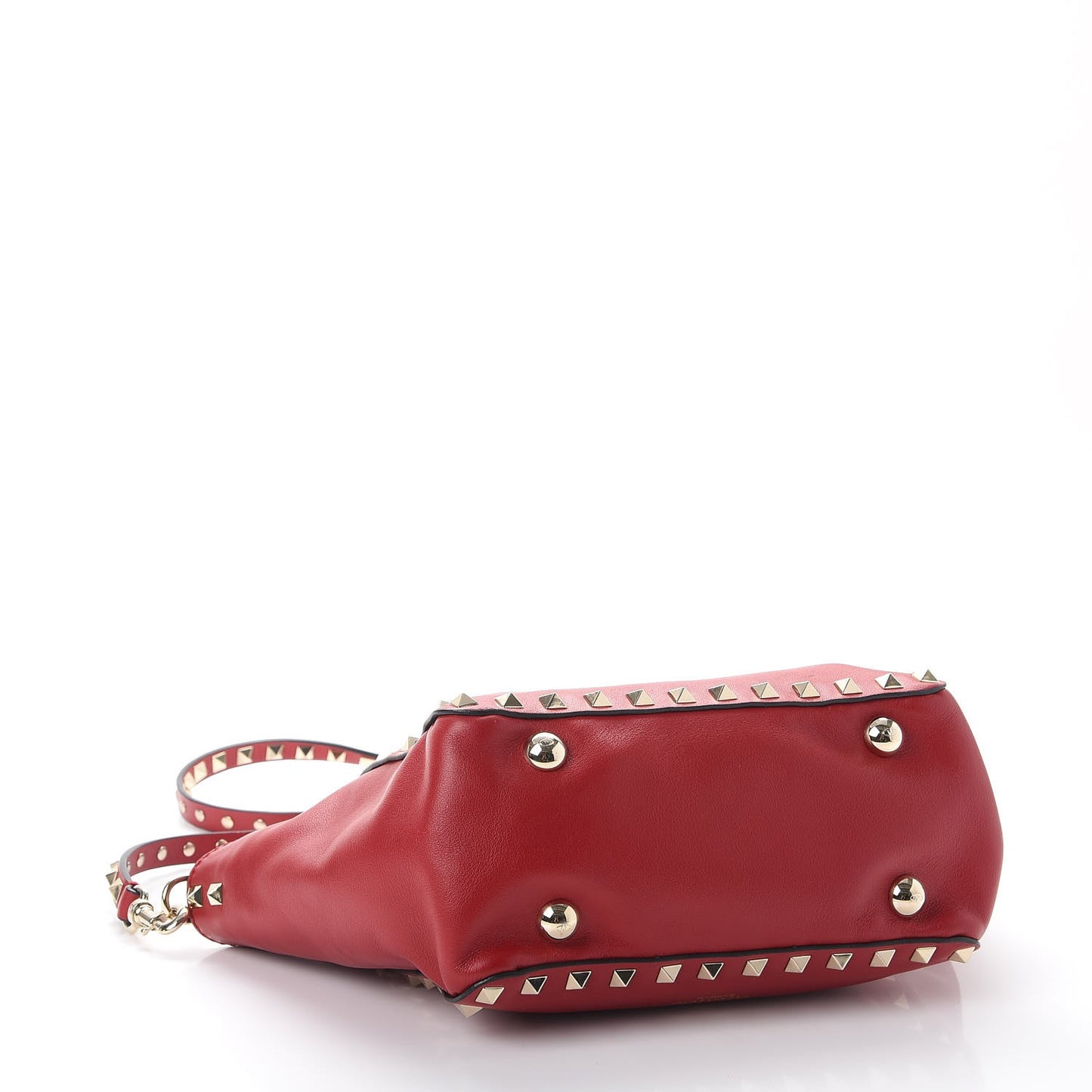 Vitello Mini Rockstud Tote Red