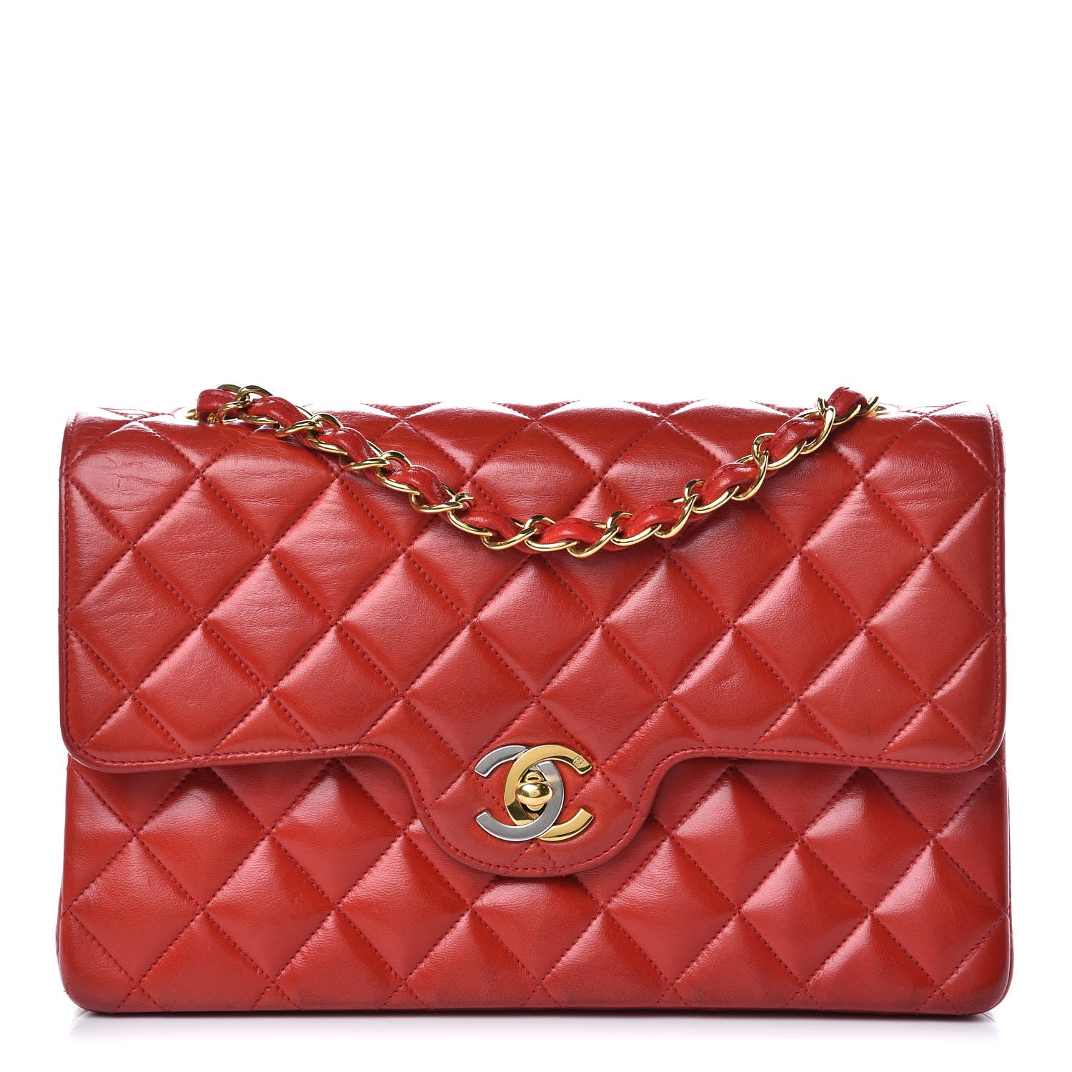 Chanel Lambskin Quilted Small Double Flap Red 1 of 14