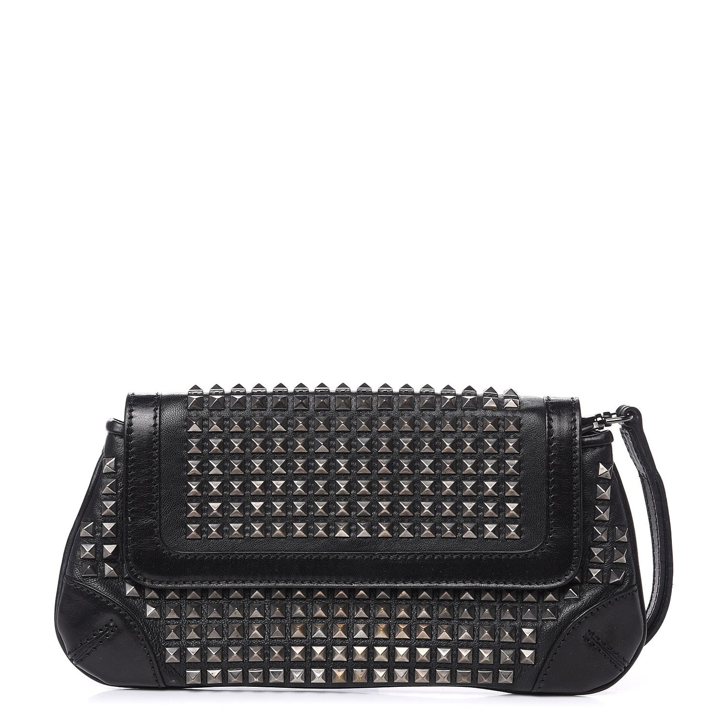 Prorsum Lambskin Studded Wristlet Clutch Black