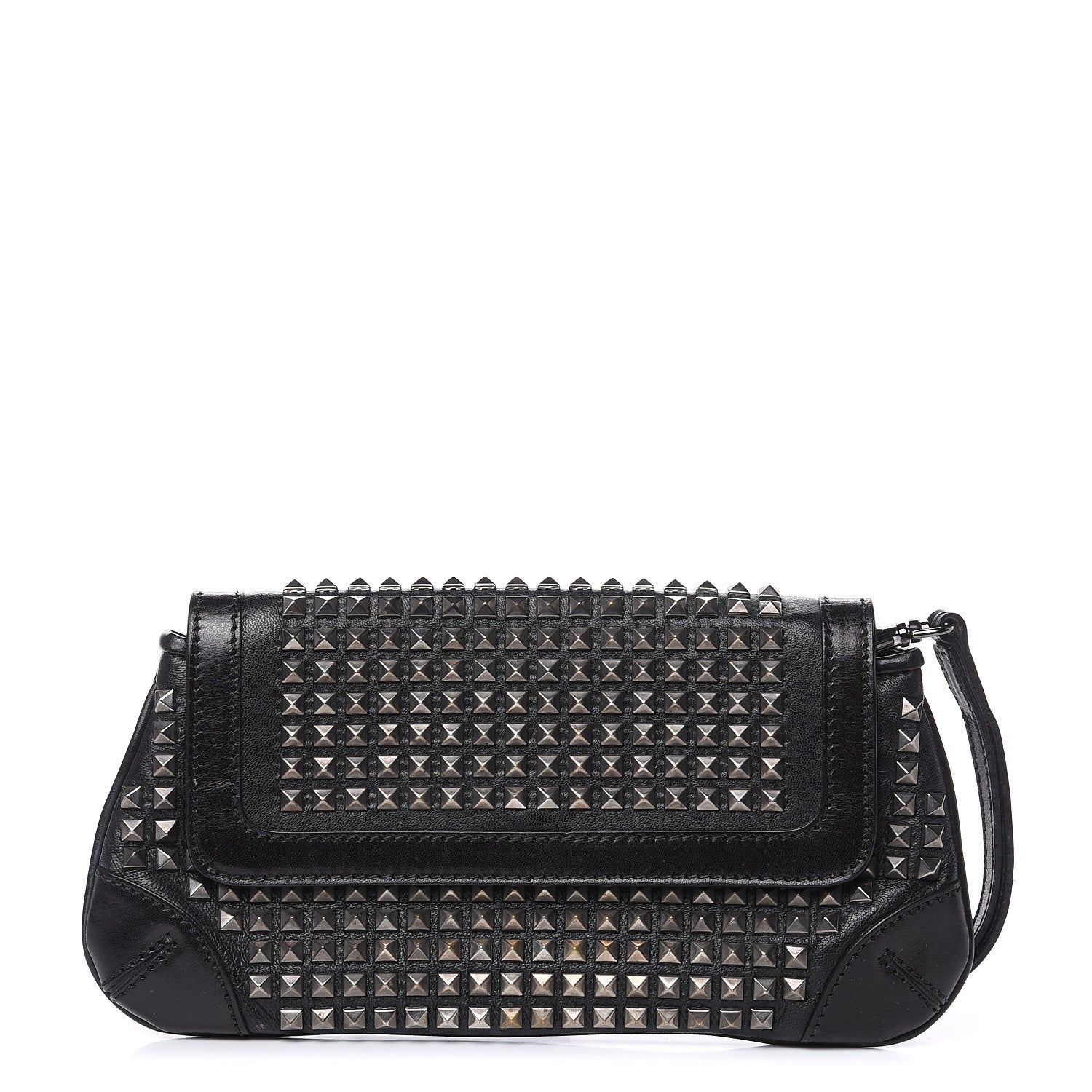 Burberry Prorsum Lambskin Studded Wristlet Clutch Black 1 of 12