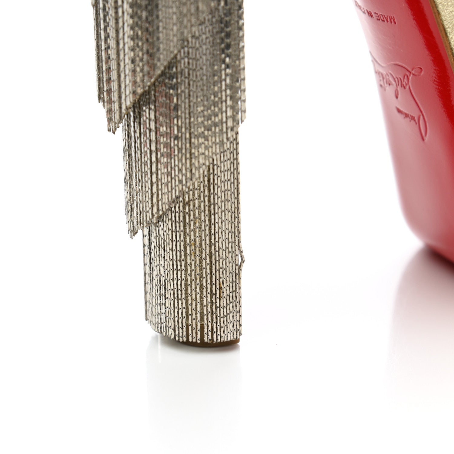 Christian Louboutin Metallic Calfskin Suede Blake 140 Pumps 37.5 Platine 10 of 13