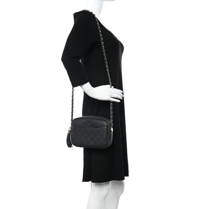 Chanel Iridescent Caviar Quilted Small Coco Tassel Camera Case Black 2 of 11