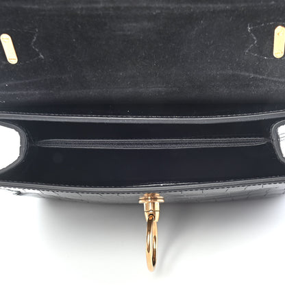Mulberry Calfskin Crocodile Embossed Mini Seaton Black 5 of 8