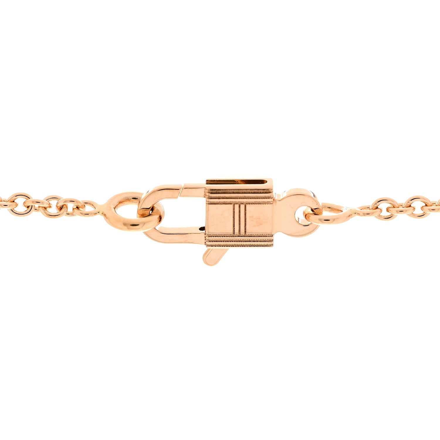 Hermes 18K Rose Gold Diamond Kelly Amulettes Pendant Necklace 4 of 6
