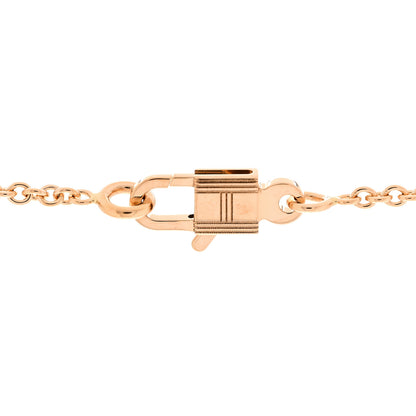 Hermes 18K Rose Gold Diamond Kelly Amulettes Pendant Necklace 4 of 6