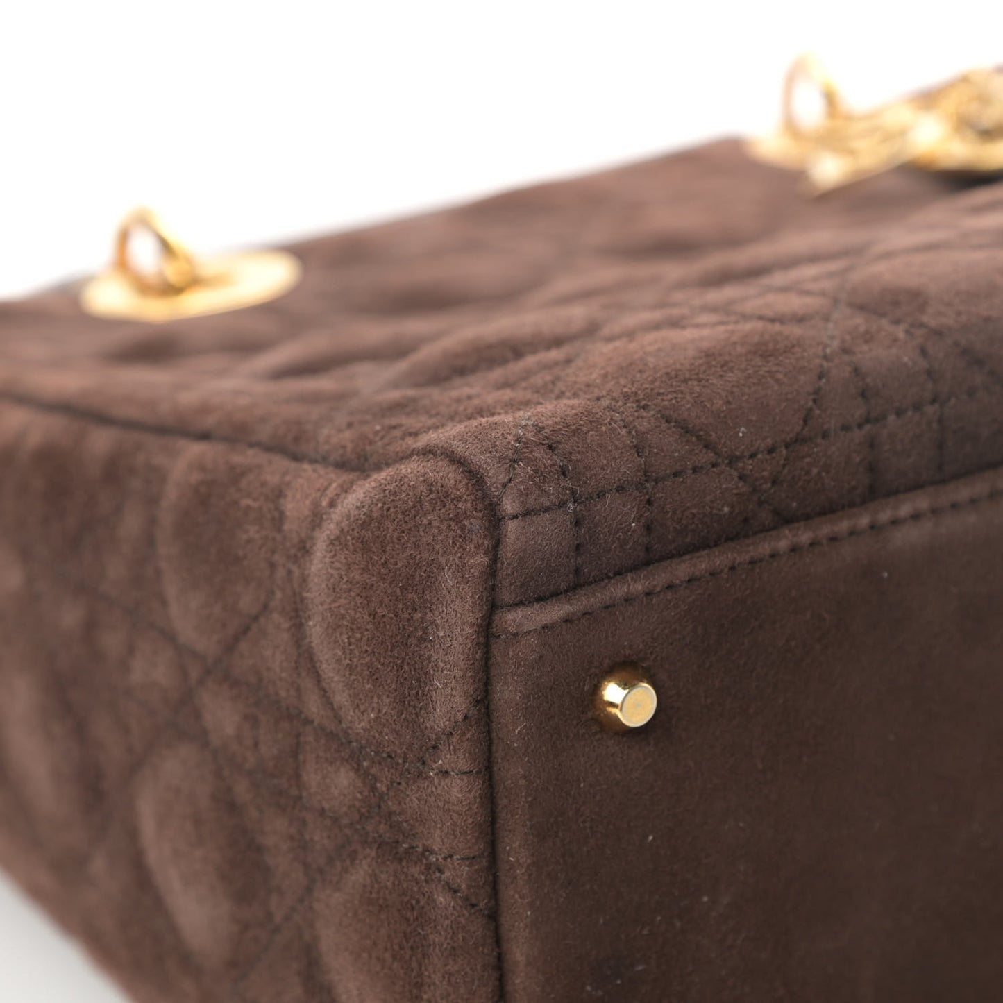 Suede Cannage Medium Lady Dior Brown