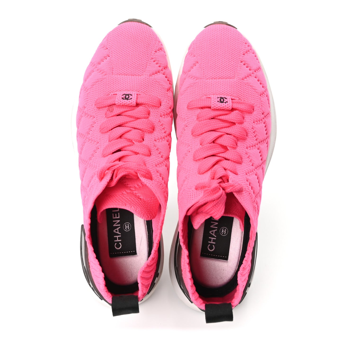 Mixed Fibers Quilted Womens CC Sneakers 37.5 Bright Pink