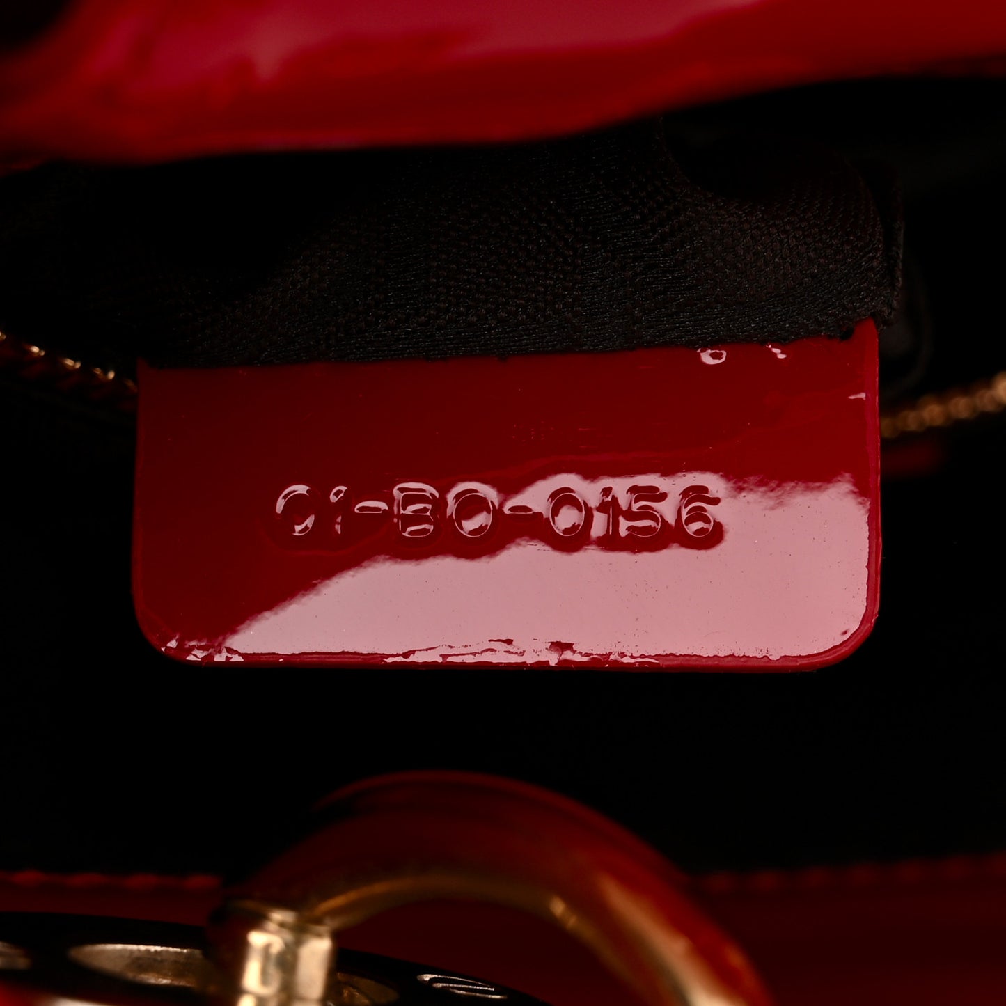 Patent Cannage Mini Lady Dior Red