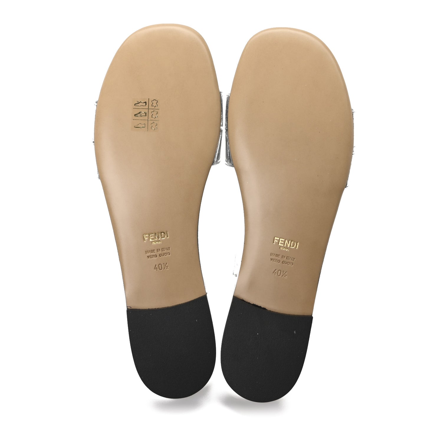 Nappa Laminata FFold Flat Slide Sandals 40.5 Argento