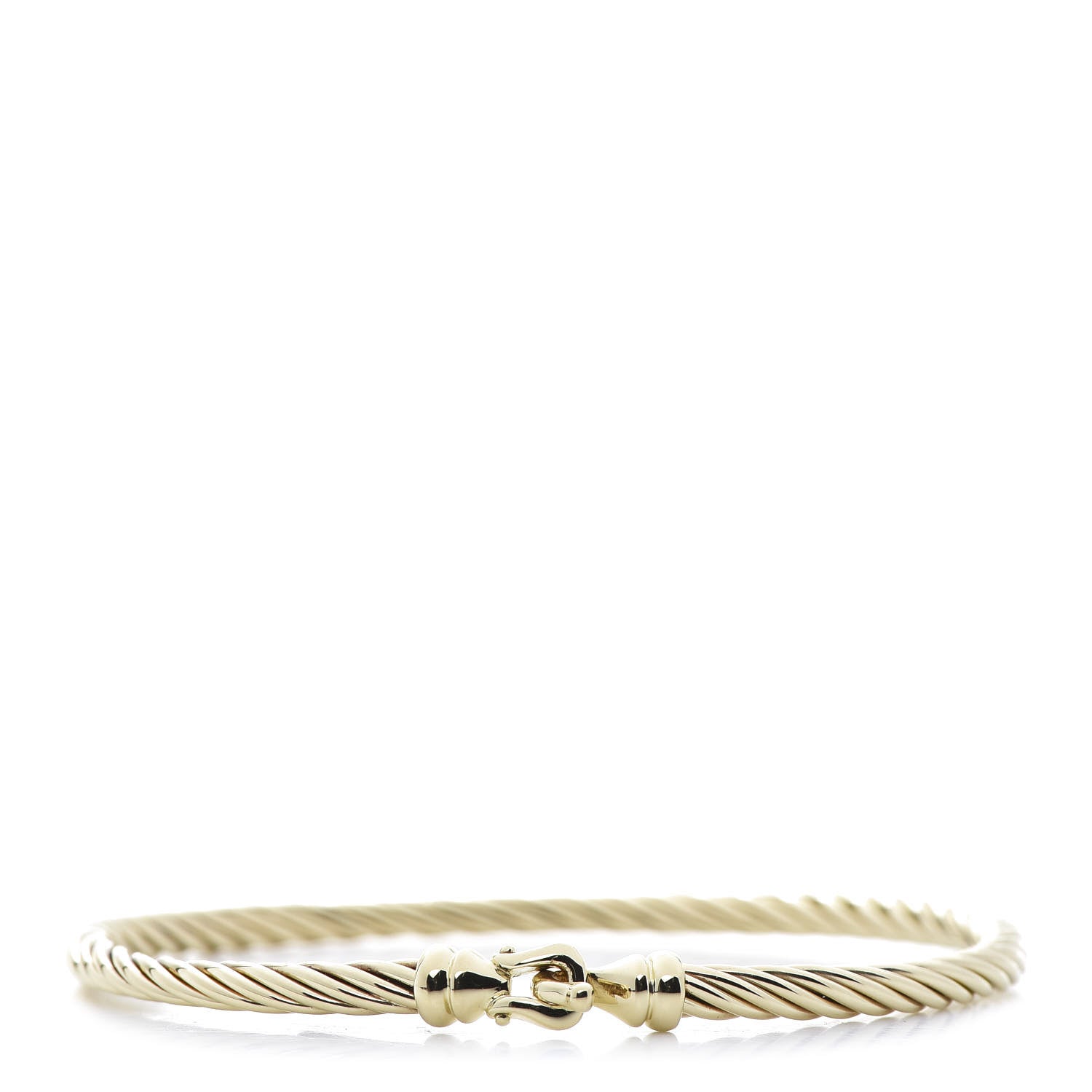David Yurman 18K Yellow Gold 3mm Kids Cable Buckle Bracelet 1 of 4