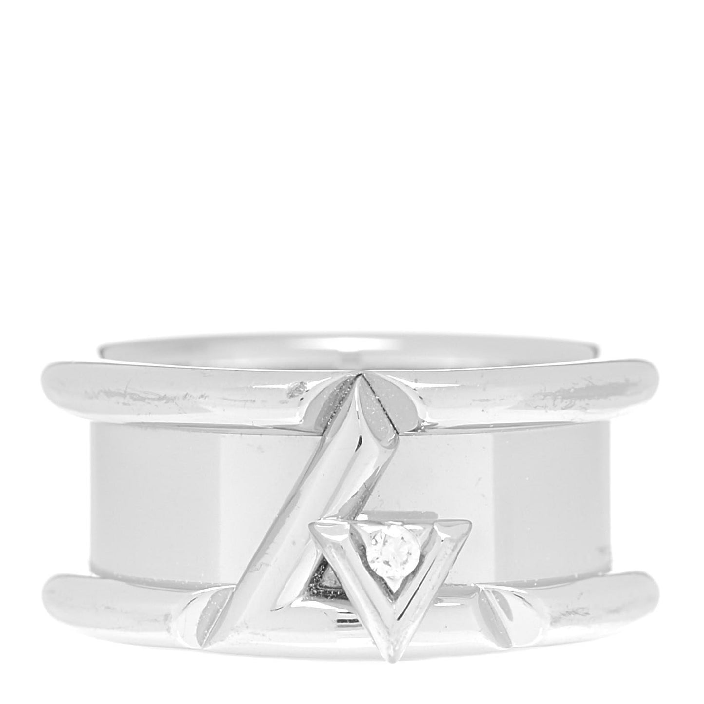 18K White Gold Diamond Volt One Band Ring 53 6.25