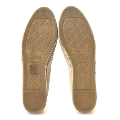 Chanel Lambskin Quilted CC Espadrilles 39 Beige 6 of 9