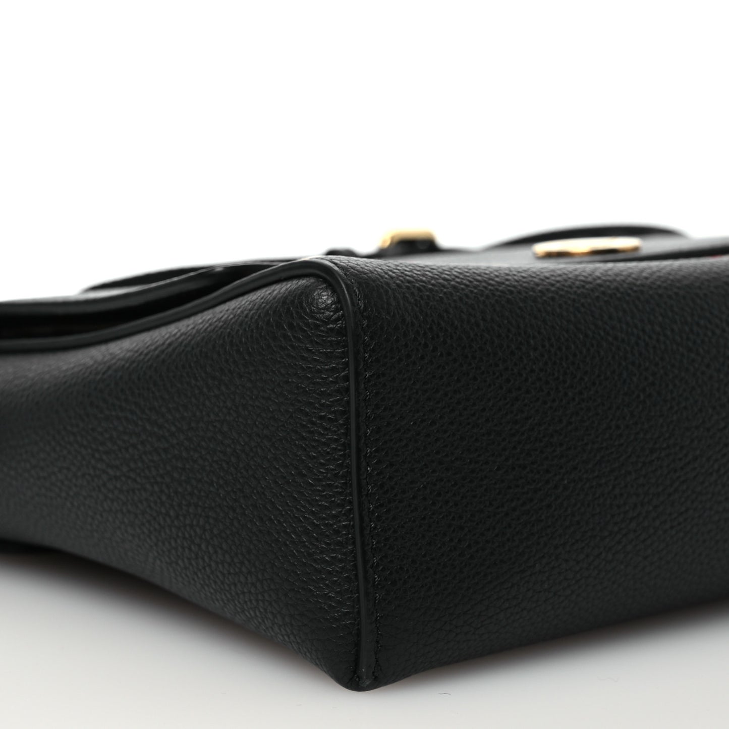 Grainy Calfskin Vintage Check Note Crossbody Bag Black