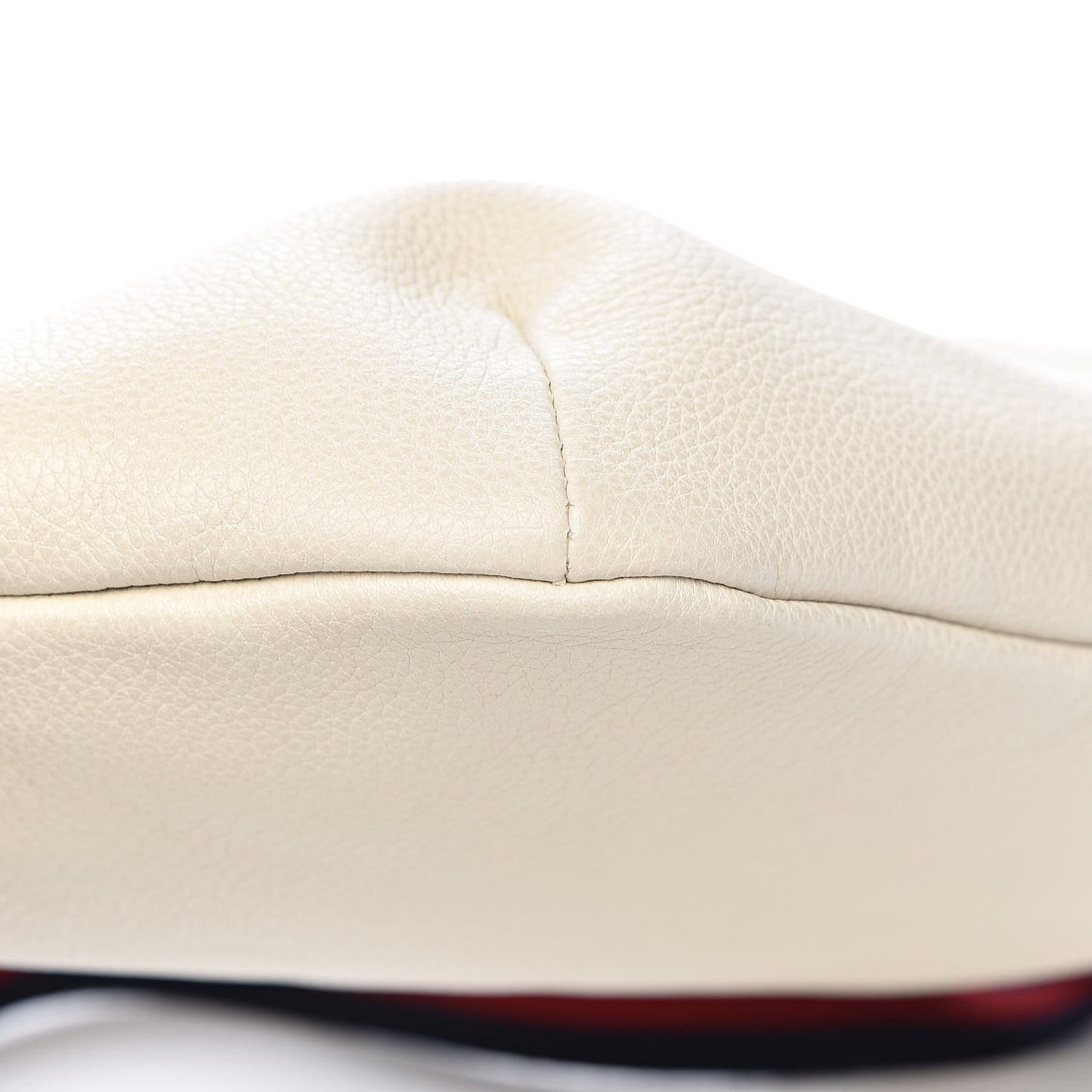 Grained Calfskin Logo Belt Bag White