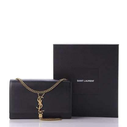 Saint Laurent Smooth Calfskin Medium Classic Monogram Kate Tassel Satchel Black 12 of 12