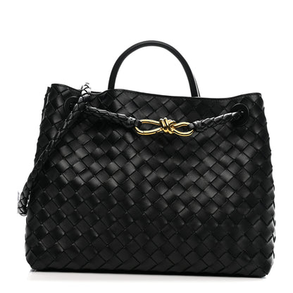 Bottega Veneta Nappa Intrecciato Medium Andiamo Shoulder Bag Black 1 of 8