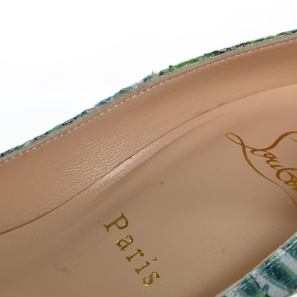 Christian Louboutin Crackled Calfskin Hawaiian Print So Kate 120 Pumps 36.5 White 8 of 10