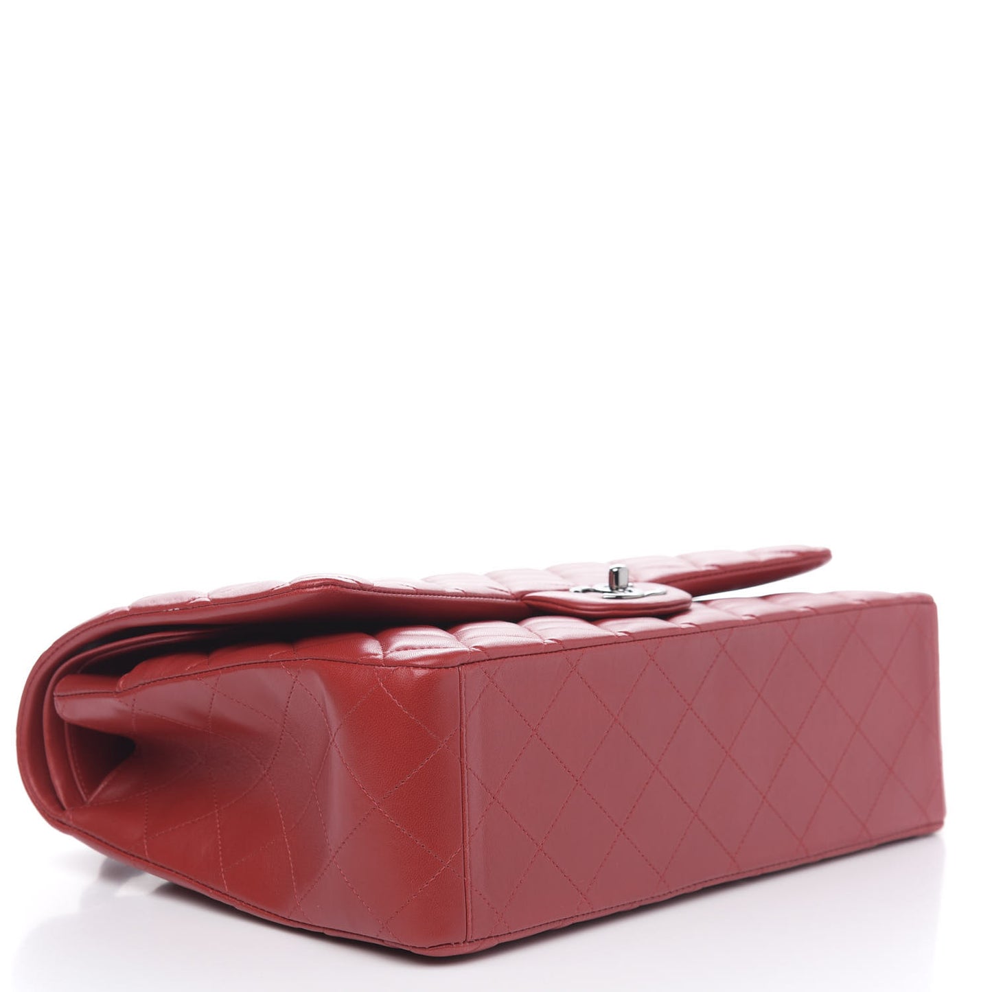 Lambskin Quilted Maxi Double Flap Red