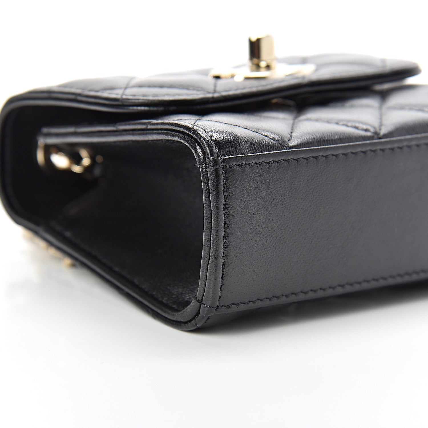 Chanel Lambskin Quilted Mini Trendy CC Chain Wallet Black 8 of 10
