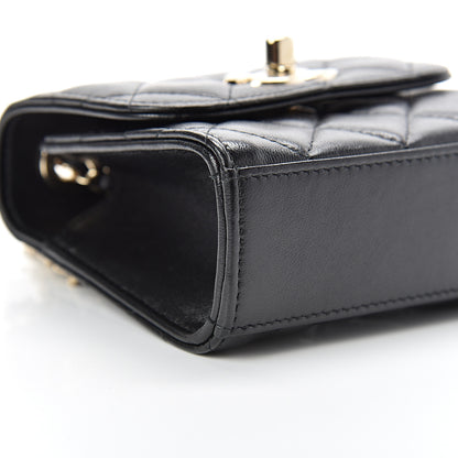 Chanel Lambskin Quilted Mini Trendy CC Chain Wallet Black 8 of 10