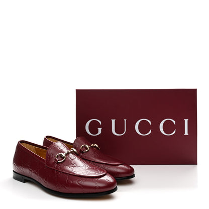 Gucci Betis Glamour Calfskin Guccissima Womens Jordaan Loafers 37.5 Rosso Ancora 10 of 10